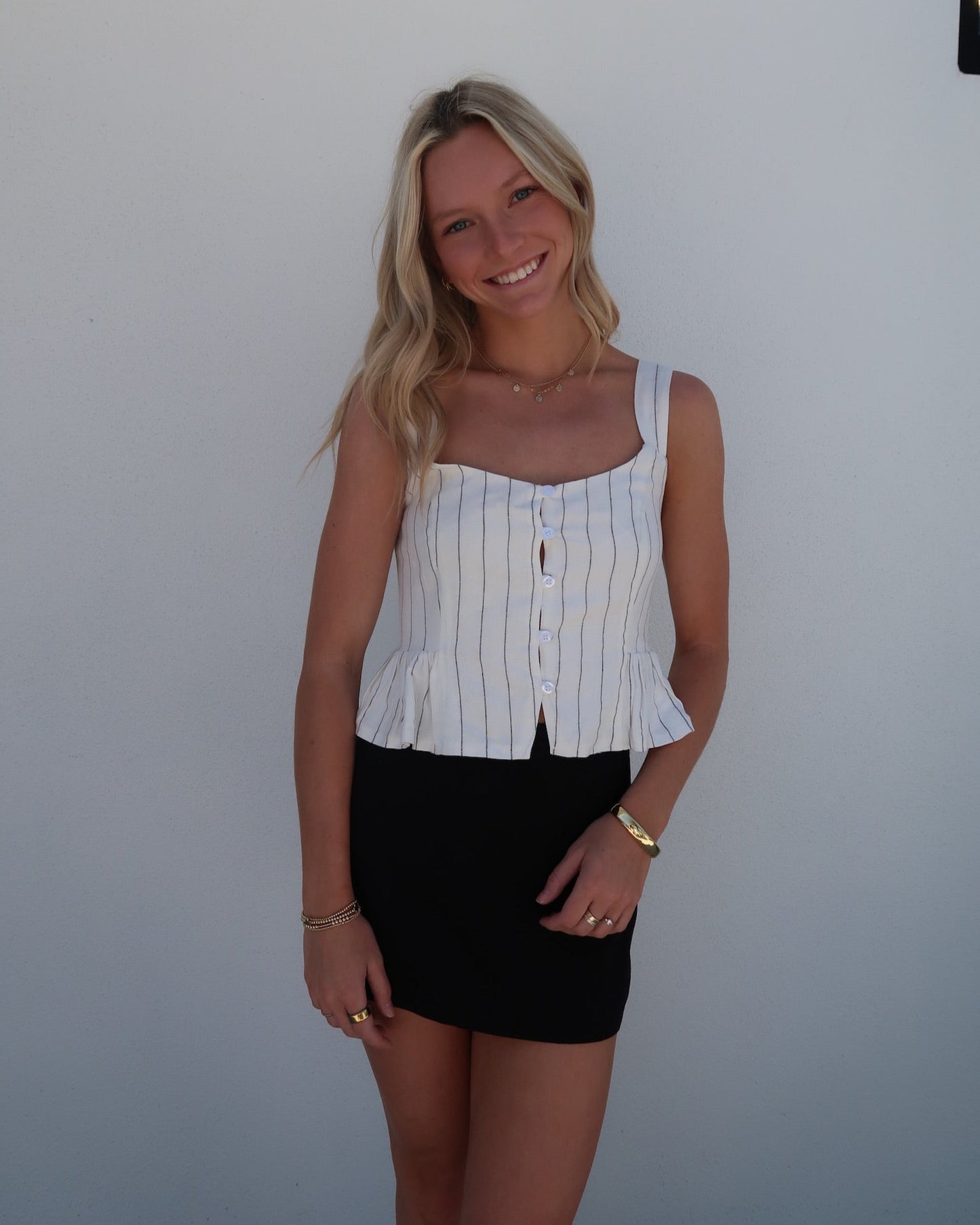 Harbor Stripe Peplum Top