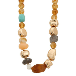 Brown Mixed Beaded Necklace