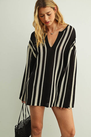 Riviera Striped Long Sleeve Top