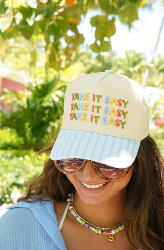 Take it Easy - Blue Striped Hat
