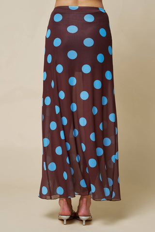Polka Dot Mesh Maxi Skirt