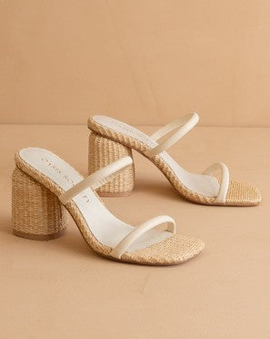 Beige Strap Heels
