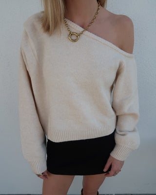 Cream Slouch Sweater
