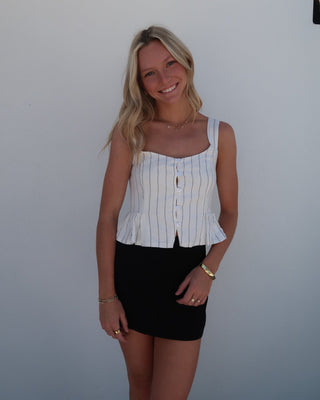 Harbor Stripe Peplum Top