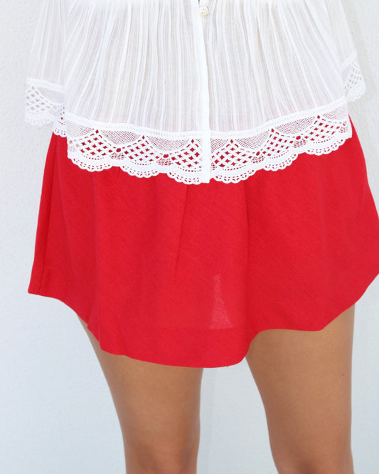 Linen Mini Skort