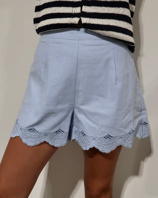 Seafoam Scallop Shorts