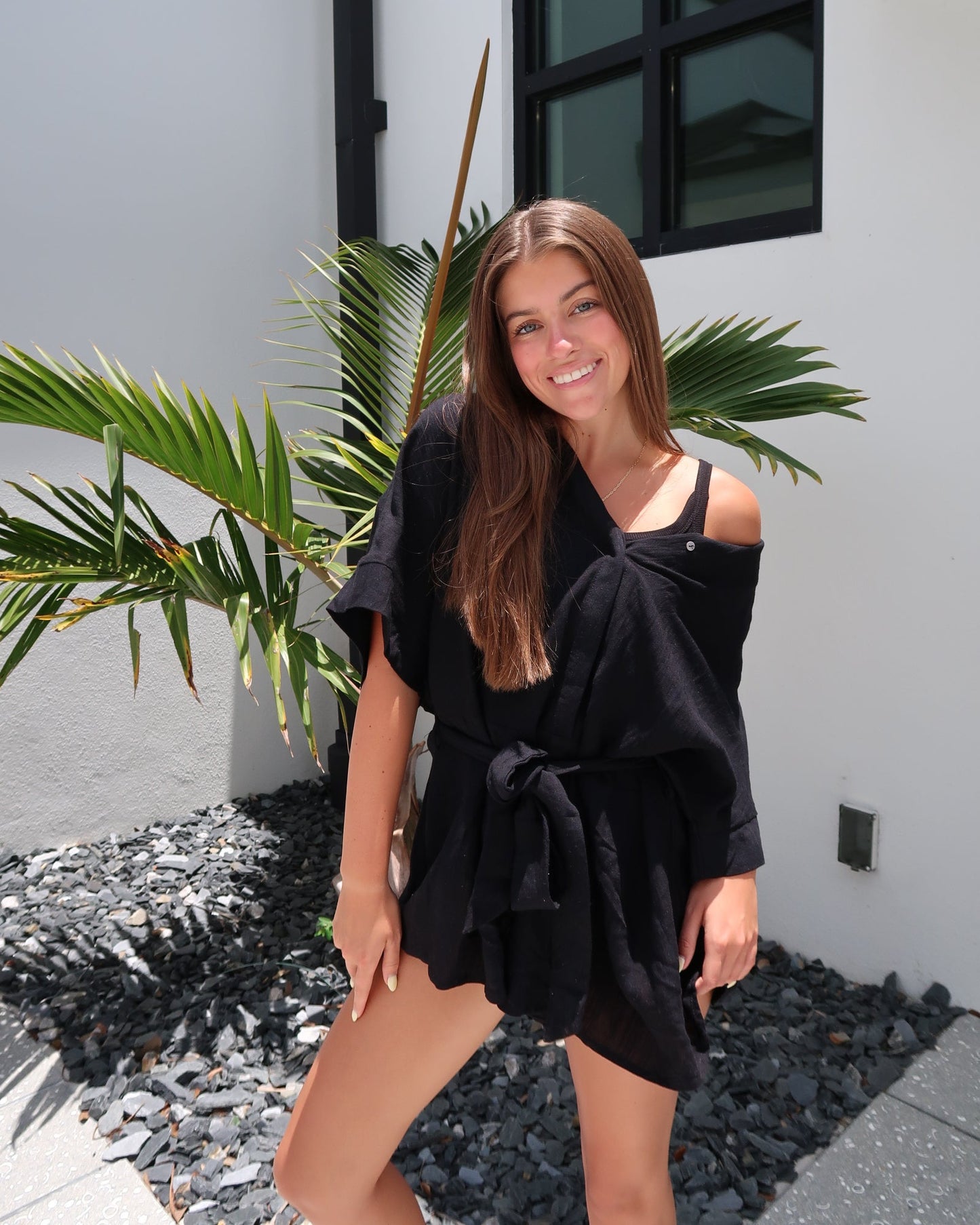 Coastal Noir Romper