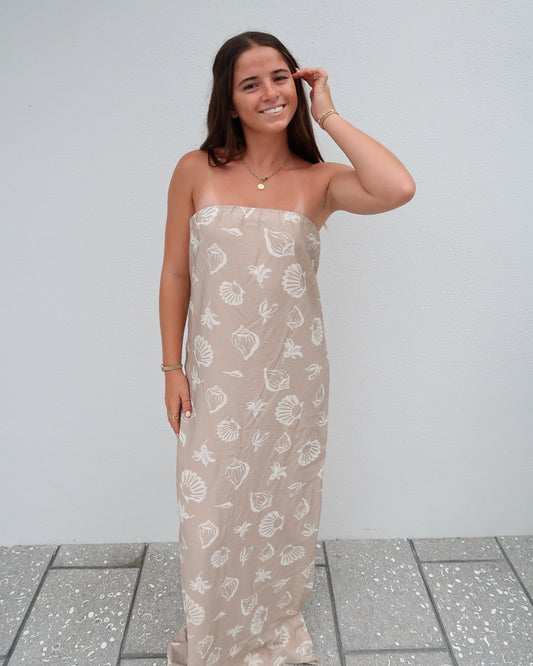 Sandy Bloom Strapless Maxi