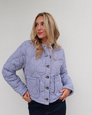 Seaside Gingham Puffer Jacket