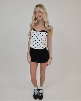 The Black Tie Dot Top
