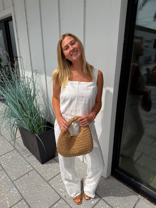 Ming White Eyelet Pants