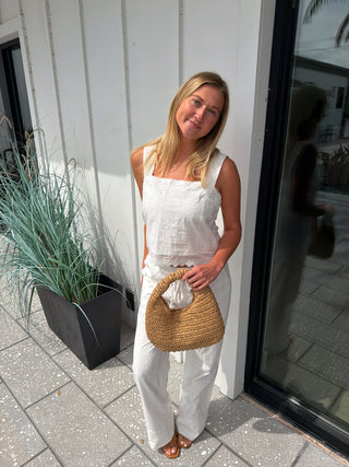 Ming White Eyelet Pants