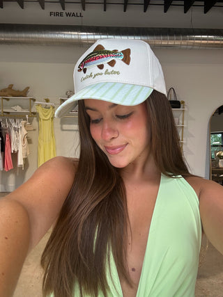 Catch You Later - Green Stripe Hat