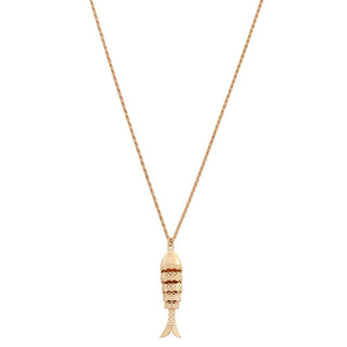Fish Pendant Necklace Gold