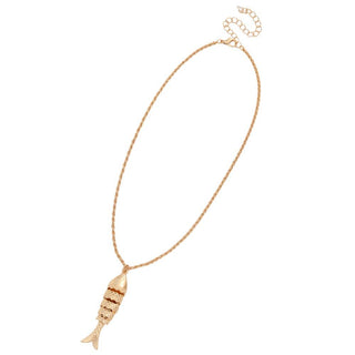 Fish Pendant Necklace Gold