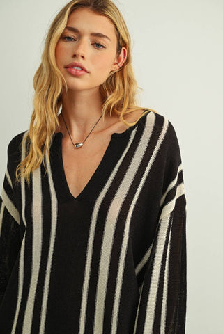 Riviera Striped Long Sleeve Top
